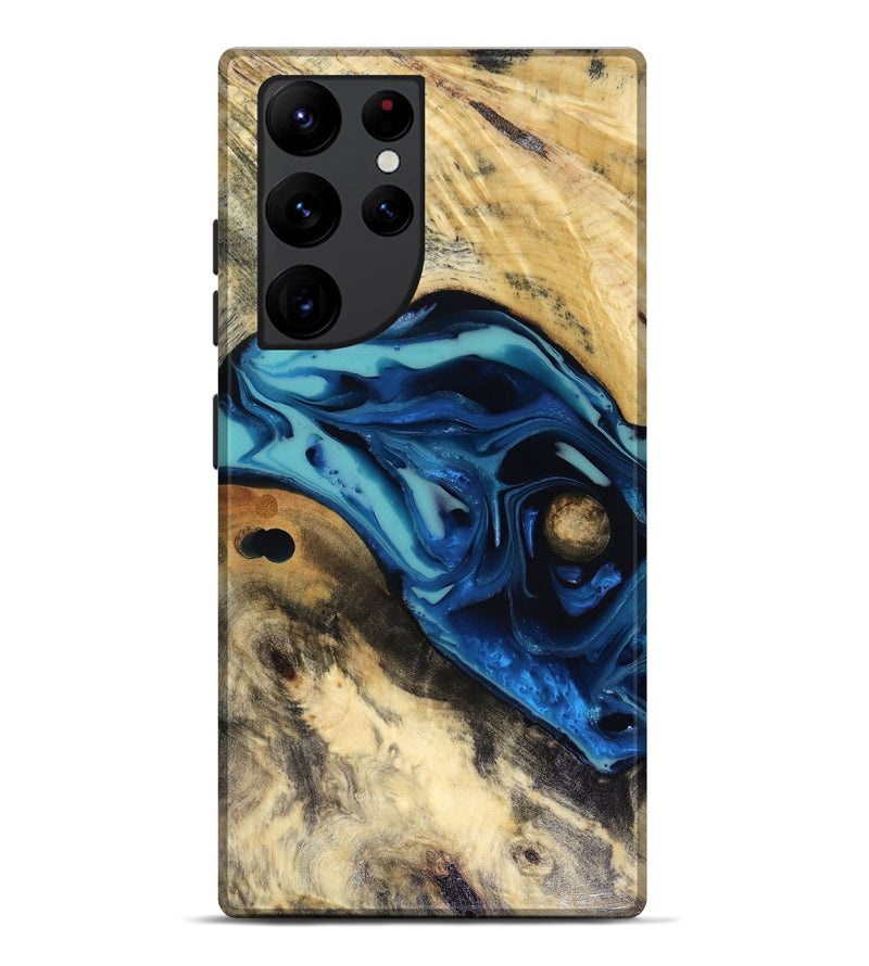 Galaxy S22 Ultra Wood Live Edge Phone Case - Hendrix (Blue, 816263)