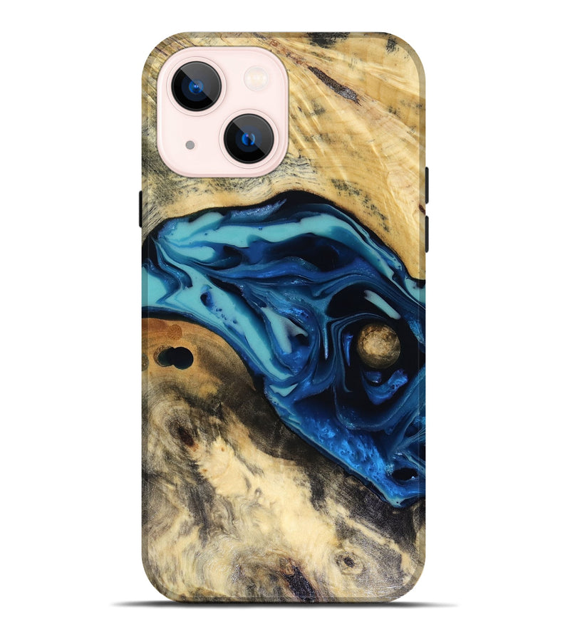 iPhone 14 Plus Wood Live Edge Phone Case - Hendrix (Blue, 816263)