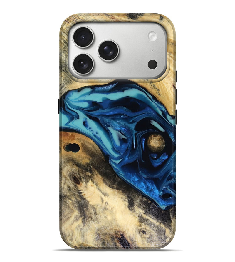 iPhone 17 Pro Max Wood Live Edge Phone Case - Hendrix (Blue, 816263)