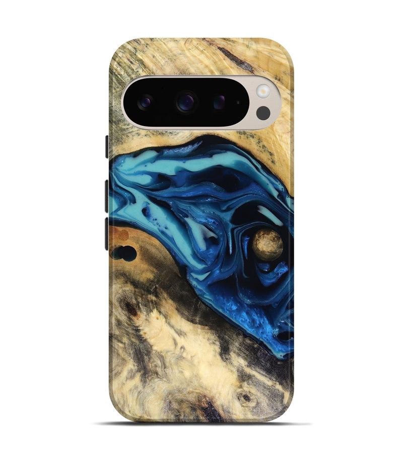 Pixel 9 Wood Live Edge Phone Case - Hendrix (Blue, 816263)