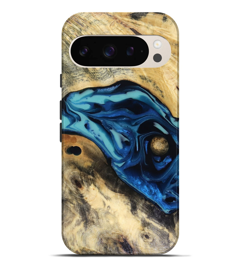 Pixel 9 Pro XL Wood Live Edge Phone Case - Hendrix (Blue, 816263)