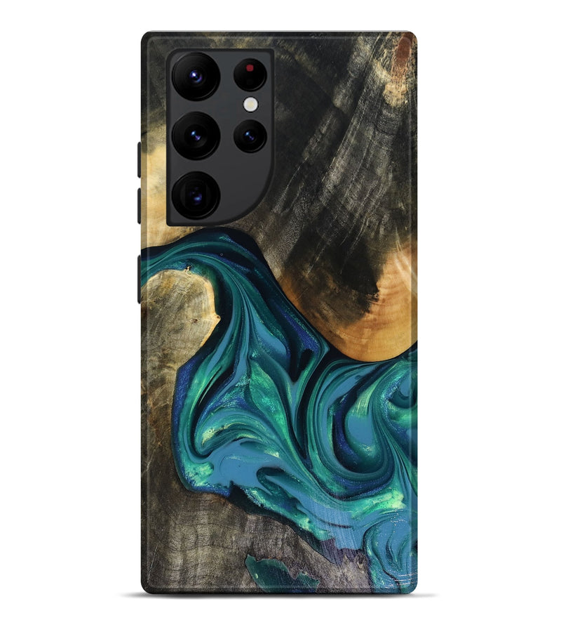 Galaxy S22 Ultra Wood Live Edge Phone Case - Cayden (Green, 816264)