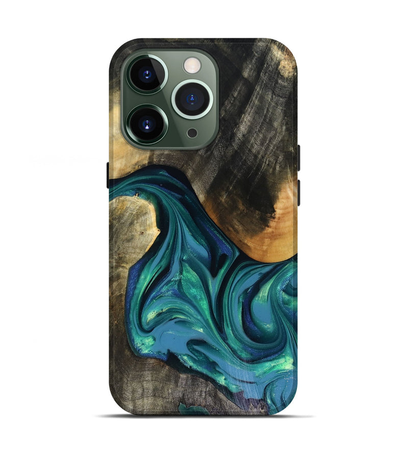 iPhone 13 Pro Wood Live Edge Phone Case - Cayden (Green, 816264)