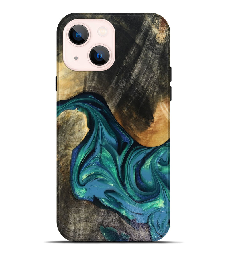 iPhone 14 Plus Wood Live Edge Phone Case - Cayden (Green, 816264)