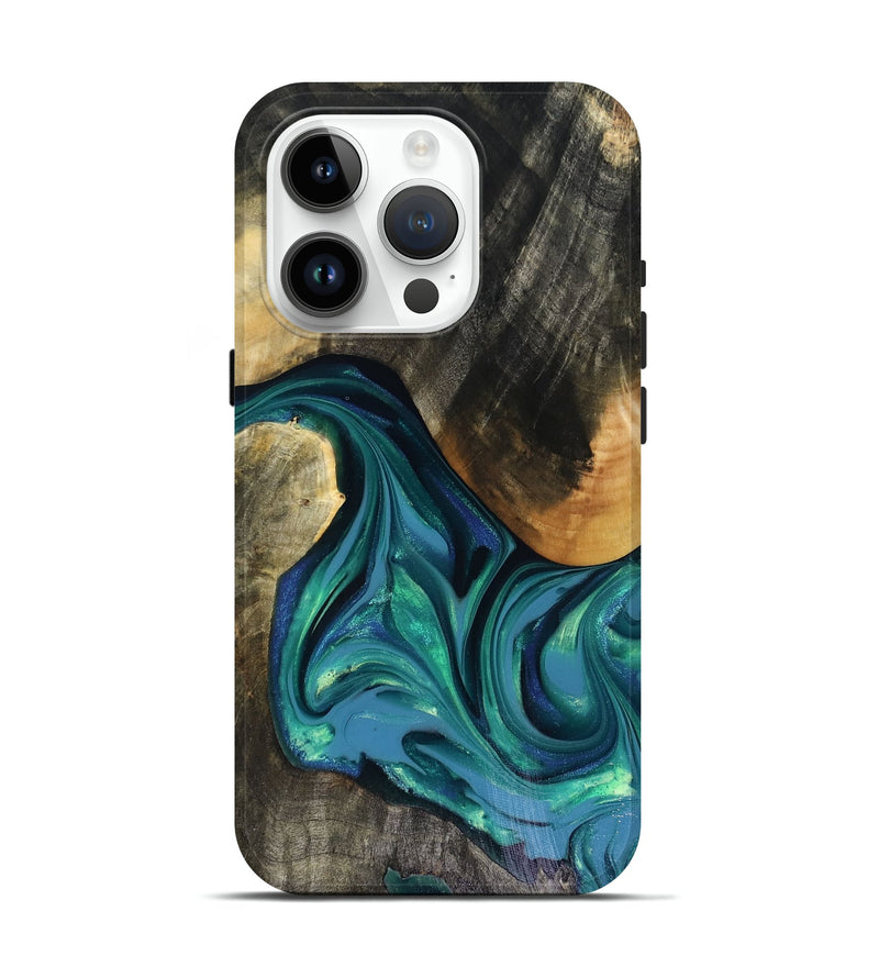 iPhone 15 Pro Wood Live Edge Phone Case - Cayden (Green, 816264)