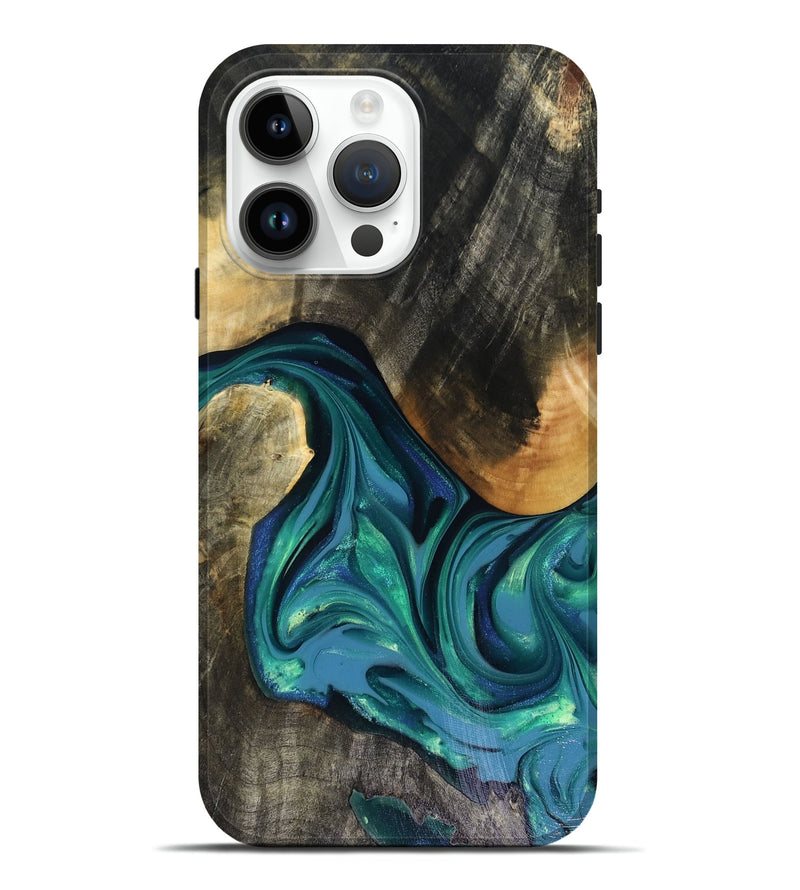 iPhone 15 Pro Max Wood Live Edge Phone Case - Cayden (Green, 816264)