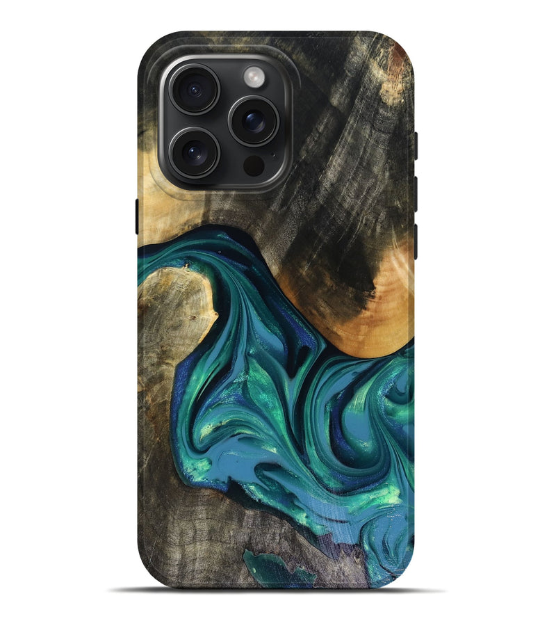 iPhone 16 Pro Max Wood Live Edge Phone Case - Cayden (Green, 816264)