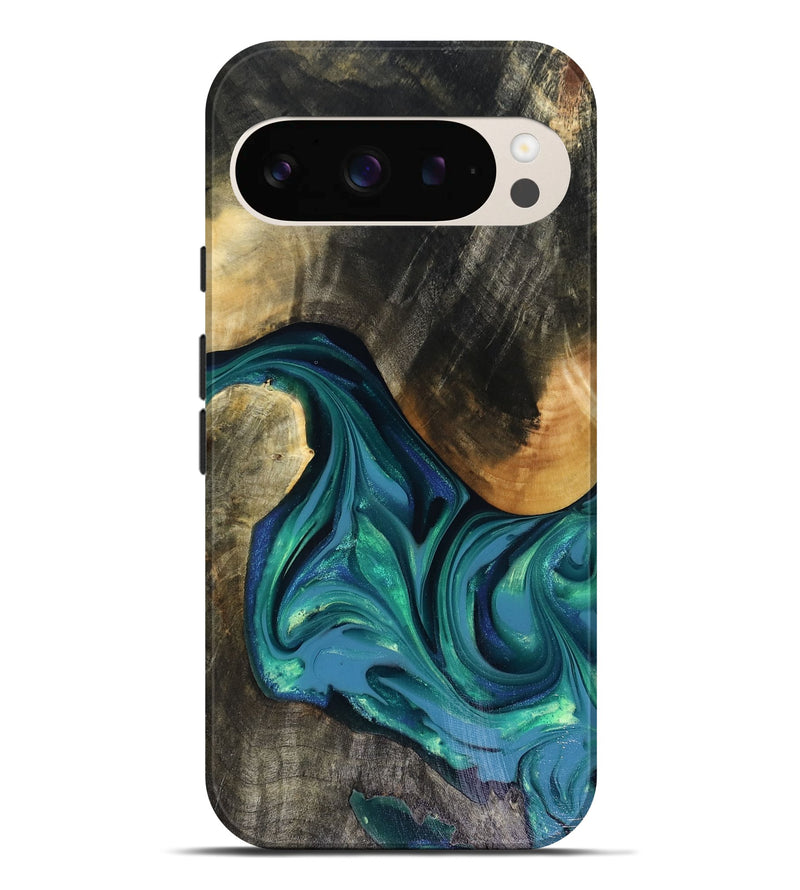 Pixel 9 Pro XL Wood Live Edge Phone Case - Cayden (Green, 816264)