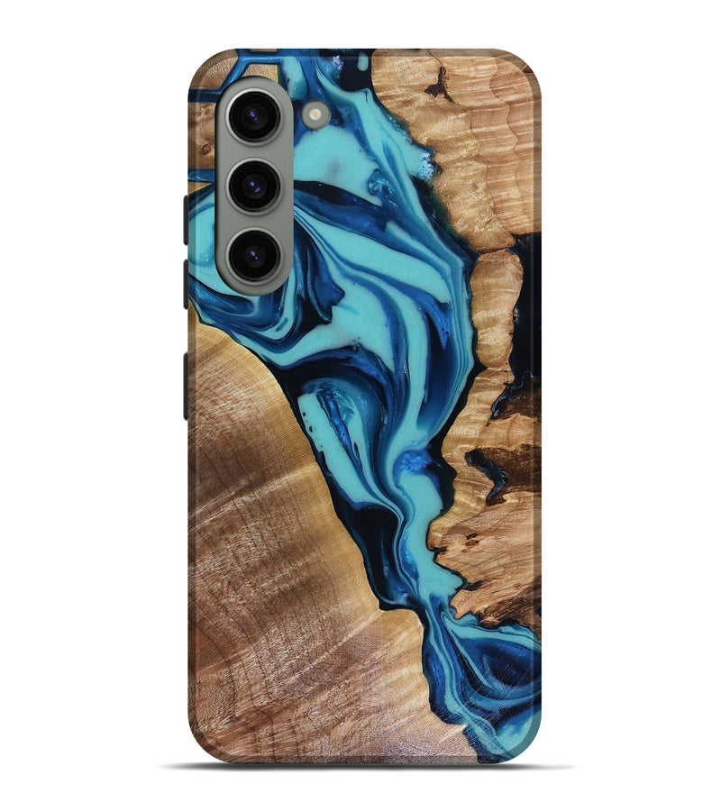 Galaxy S23 Plus Wood Live Edge Phone Case - Doretha (Blue, 816266)