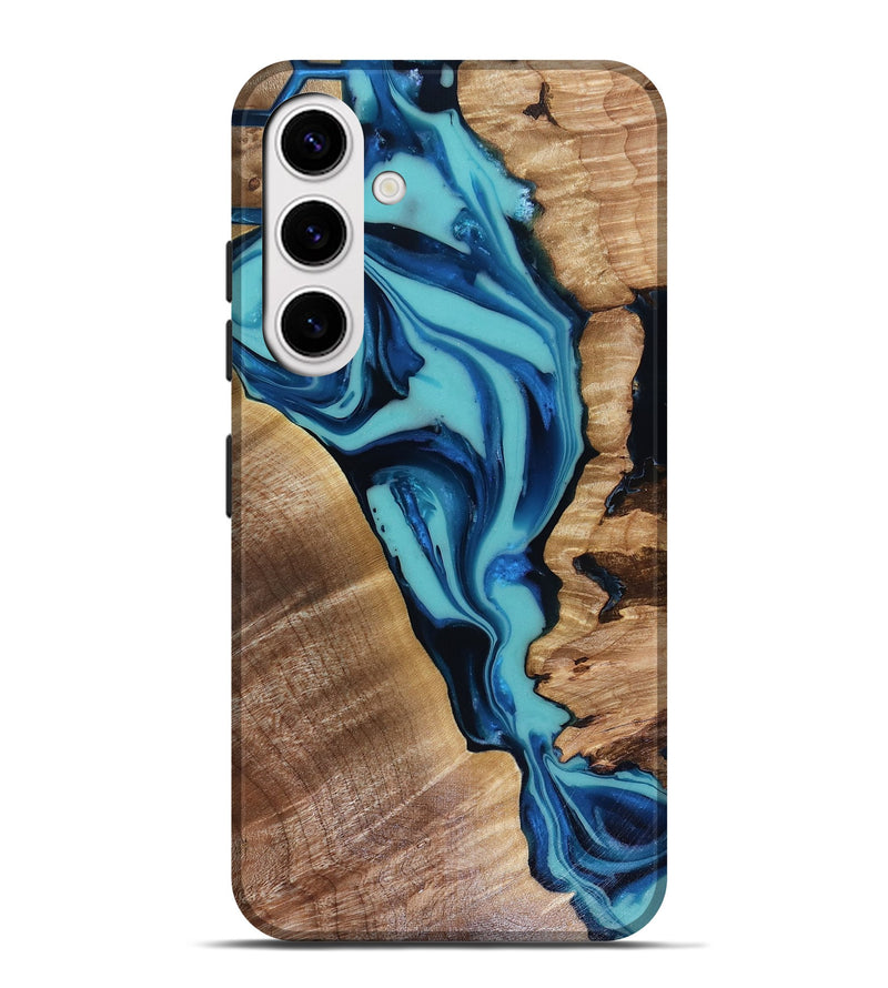 Galaxy S25 Plus Wood Live Edge Phone Case - Doretha (Blue, 816266)