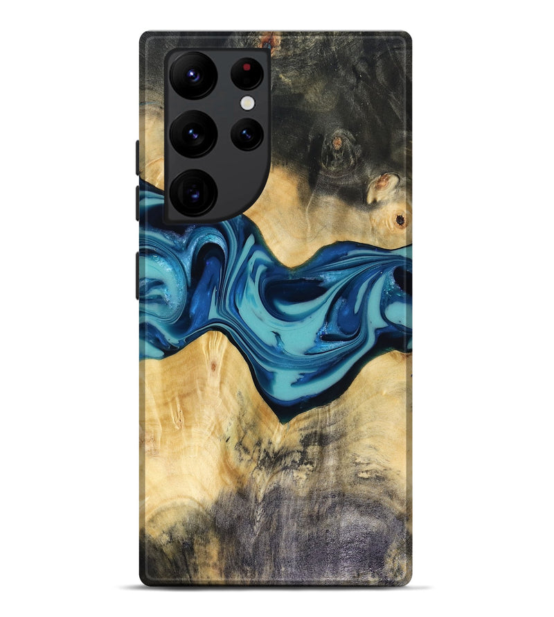 Galaxy S22 Ultra Wood Live Edge Phone Case - Asa (Blue, 816270)