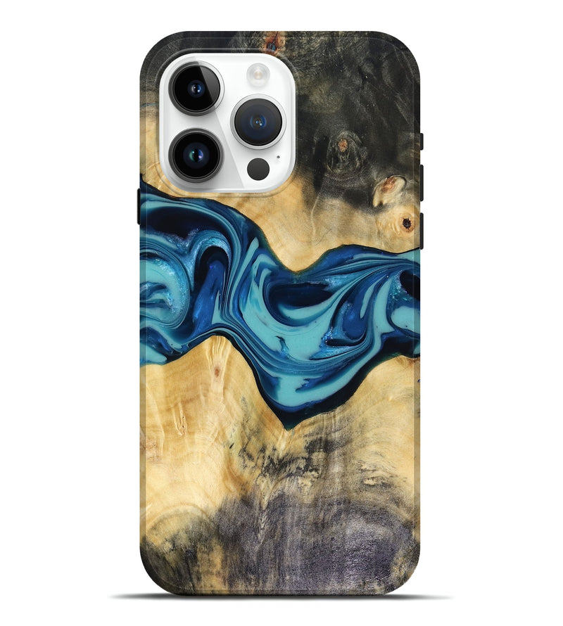 iPhone 15 Pro Max Wood Live Edge Phone Case - Asa (Blue, 816270)