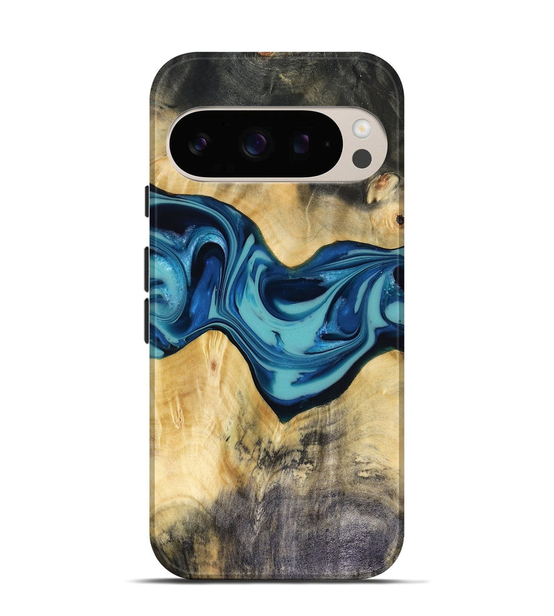 Pixel 10 Pro Wood Live Edge Phone Case - Asa (Blue, 816270)