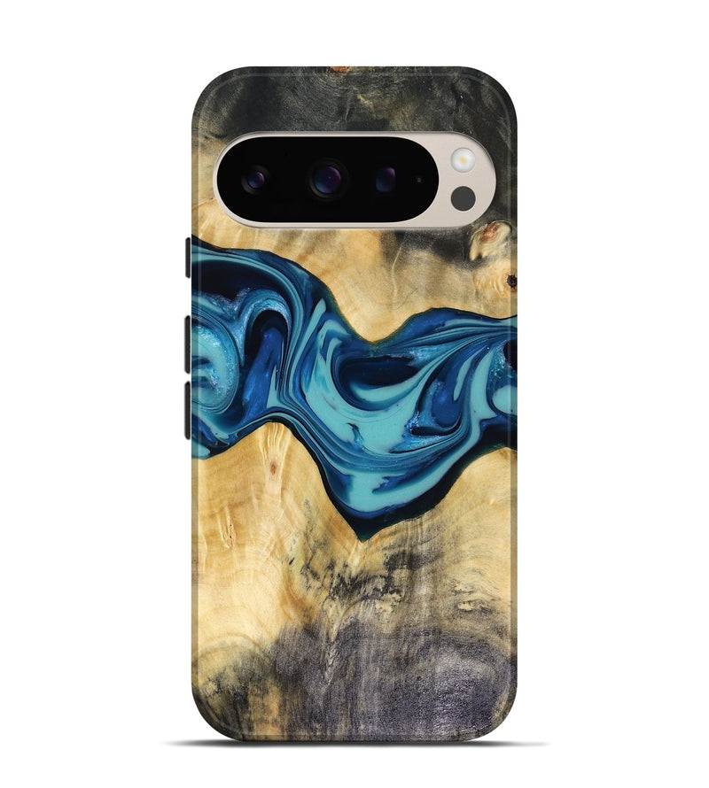 Pixel 9 Pro Wood Live Edge Phone Case - Asa (Blue, 816270)