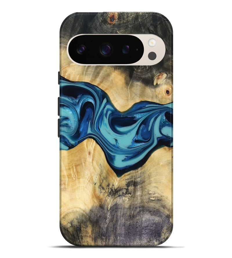 Pixel 9 Pro XL Wood Live Edge Phone Case - Asa (Blue, 816270)