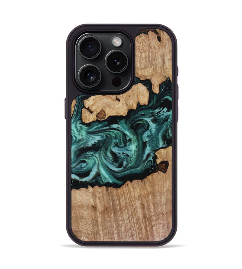iPhone 15 Pro Wood Phone Case - Jovani (Green, 816283)