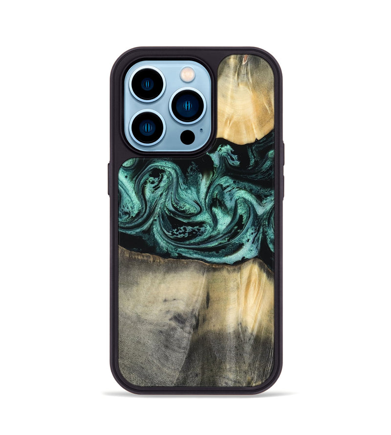 iPhone 14 Pro Wood Phone Case - Dara (Green, 816286)