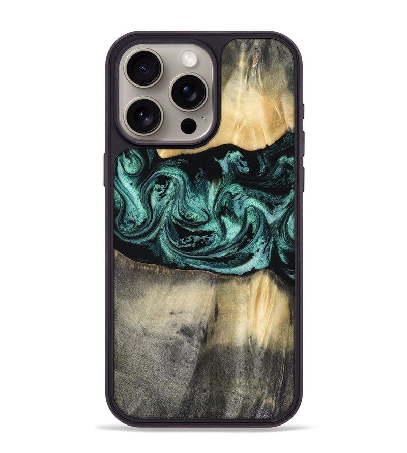 iPhone 15 Pro Max Wood Phone Case - Dara (Green, 816286)