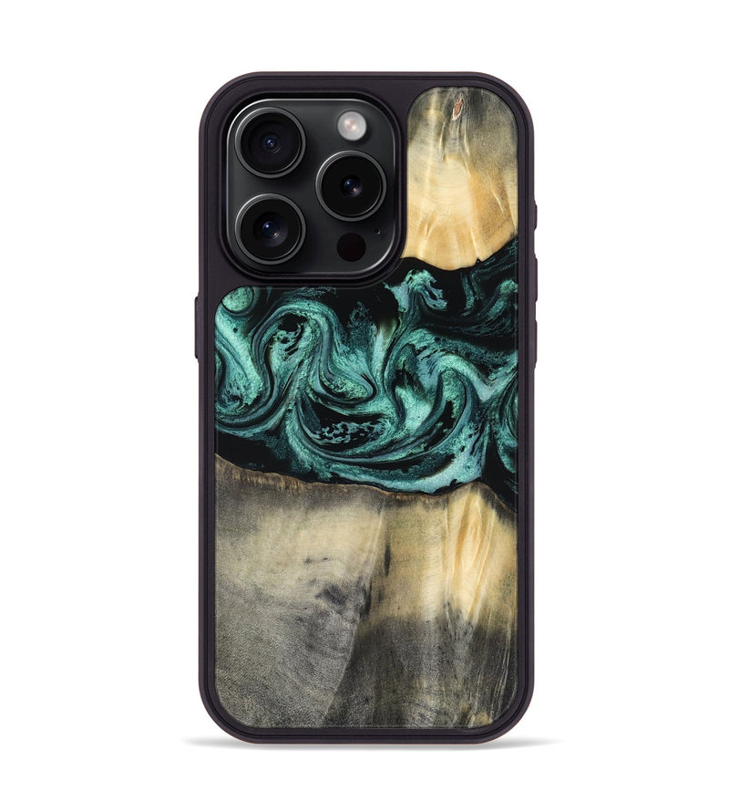 iPhone 15 Pro Wood Phone Case - Dara (Green, 816286)
