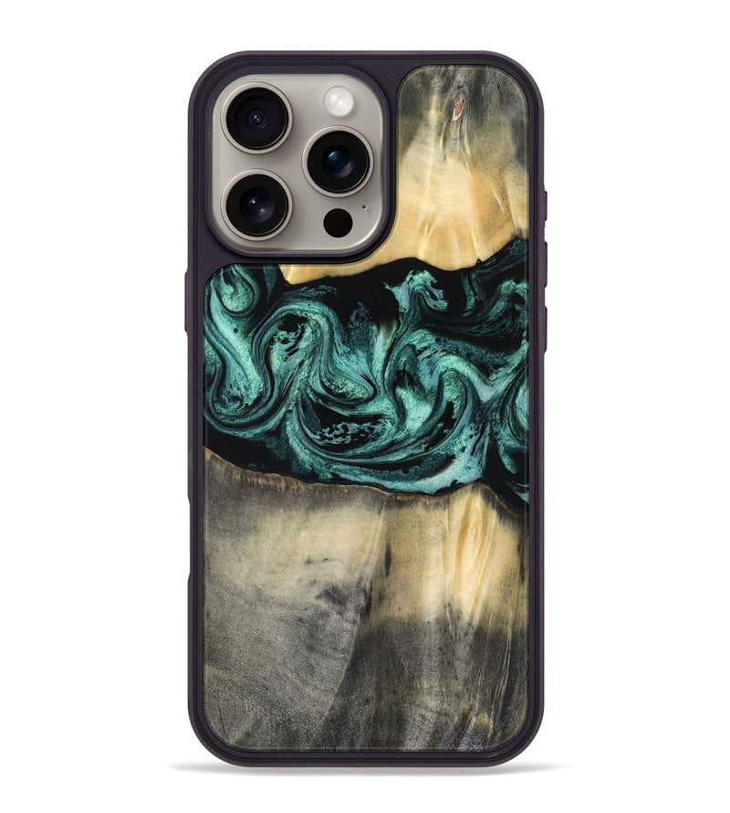 iPhone 16 Pro Max Wood Phone Case - Dara (Green, 816286)