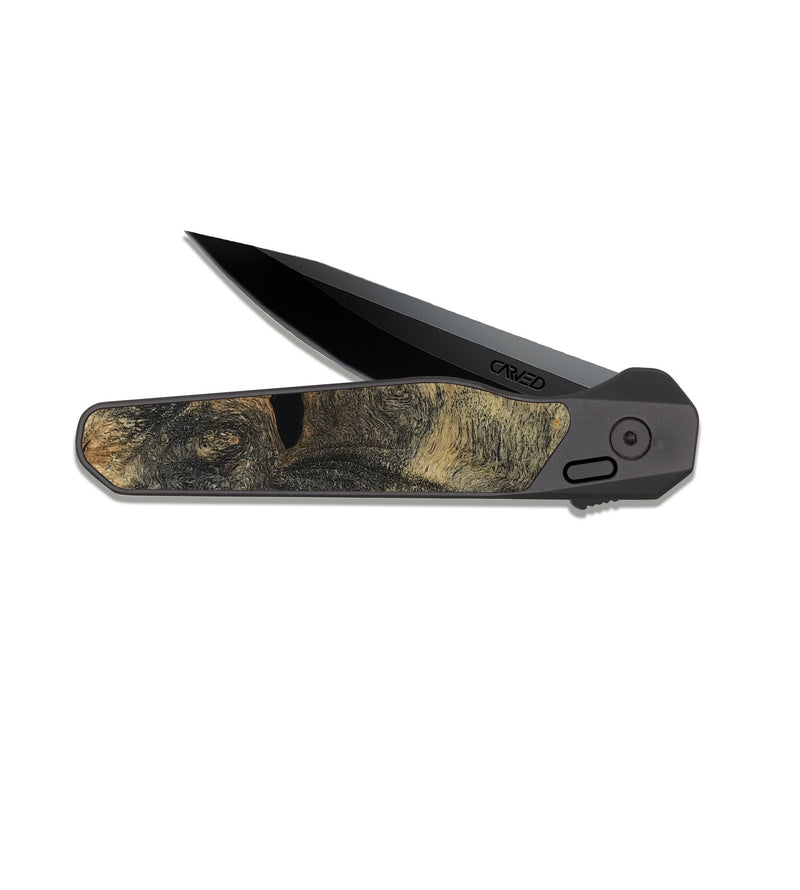 EDC Dark Slate Wood Pocket Knife - Shaun (Wood Burl, 816308)