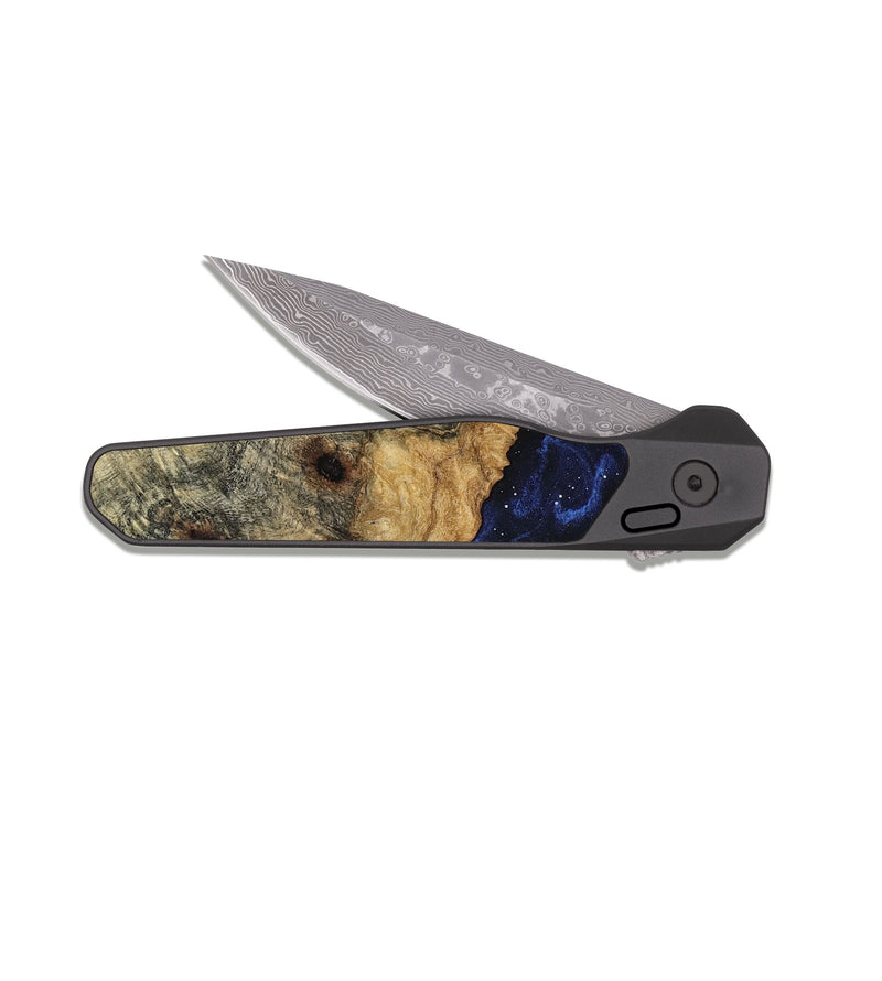 EDC Dark Damascus Wood Pocket Knife - Fran (Cosmos, 816332)