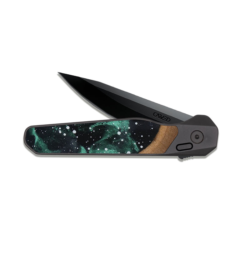 EDC Dark Slate Wood Pocket Knife - Leta (Cosmos, 816351)