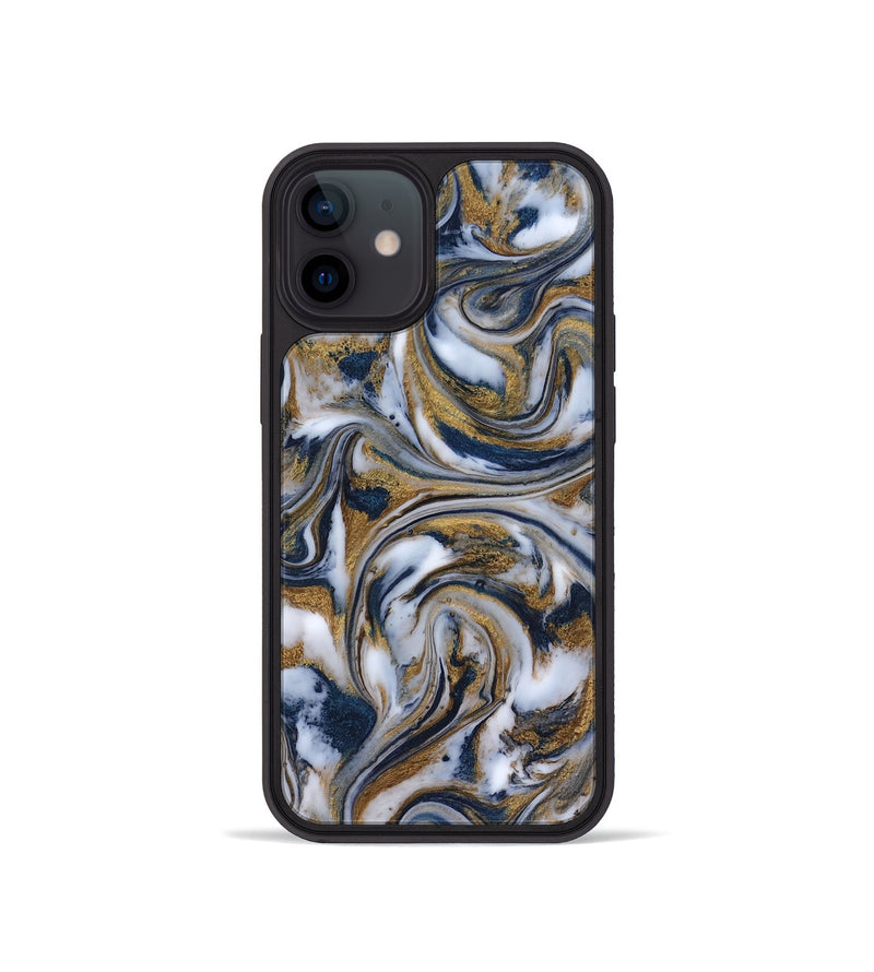 iPhone 12 mini ResinArt Phone Case - Dale (Teal & Gold, 816364)