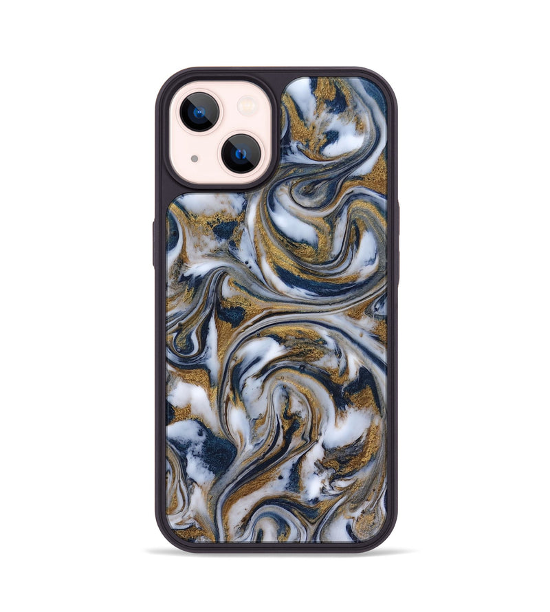 iPhone 14 ResinArt Phone Case - Dale (Teal & Gold, 816364)