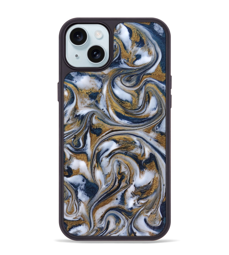 iPhone 15 Plus ResinArt Phone Case - Dale (Teal & Gold, 816364)