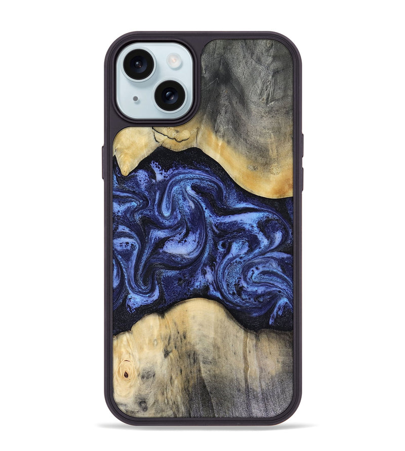iPhone 15 Plus Wood Phone Case - Jeannie (Blue, 816366)