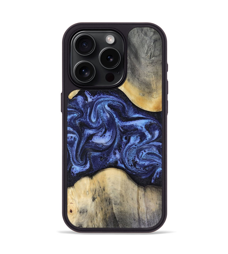 iPhone 15 Pro Wood Phone Case - Jeannie (Blue, 816366)