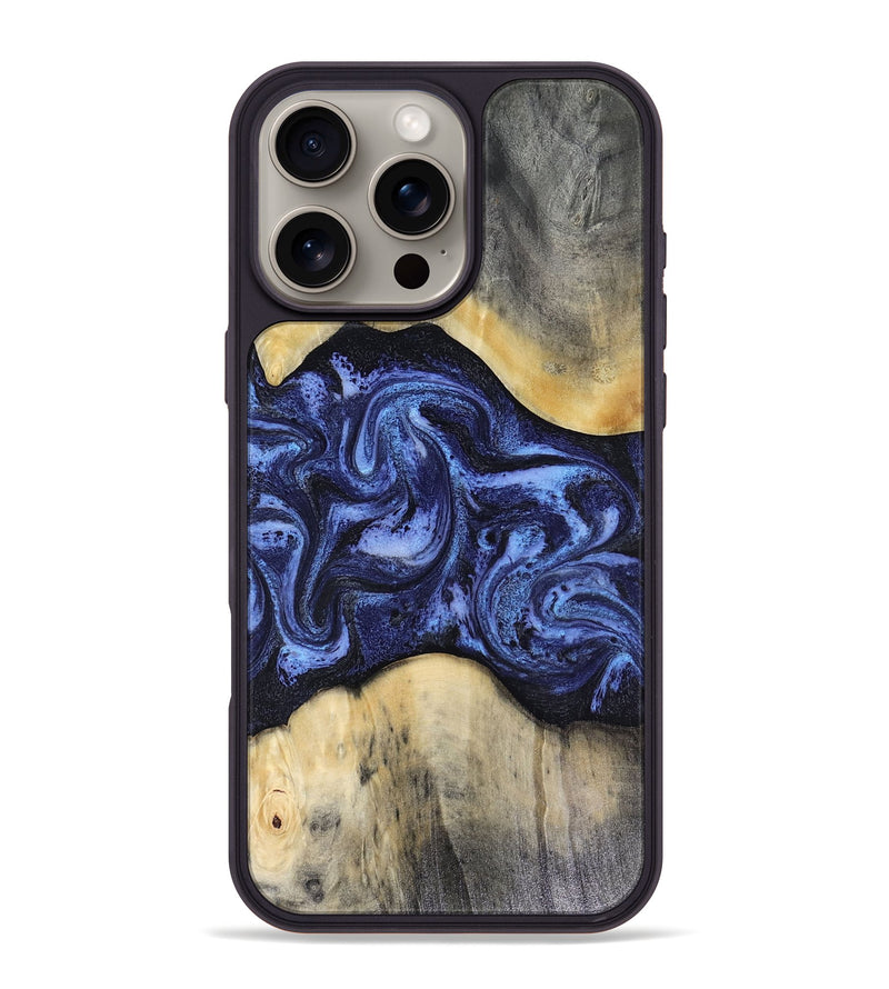 iPhone 16 Pro Max Wood Phone Case - Jeannie (Blue, 816366)