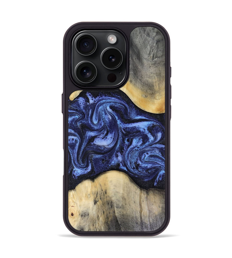 iPhone 16 Pro Wood Phone Case - Jeannie (Blue, 816366)