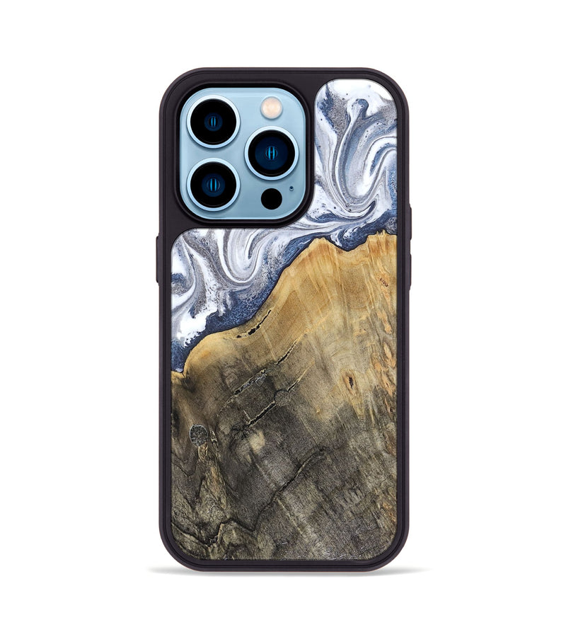 iPhone 14 Pro Wood Phone Case - Stevie (Blue, 816370)