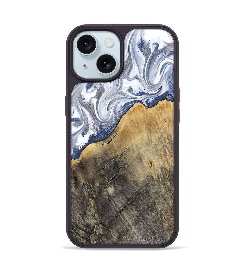 iPhone 15 Wood Phone Case - Stevie (Blue, 816370)