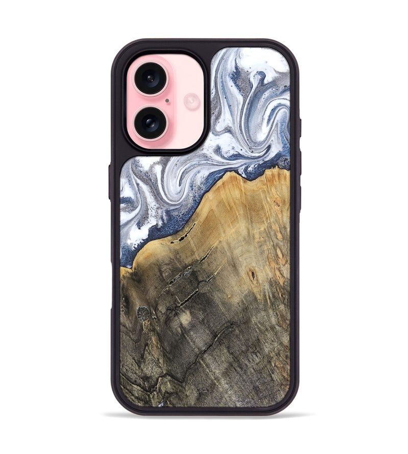 iPhone 16 Wood Phone Case - Stevie (Blue, 816370)