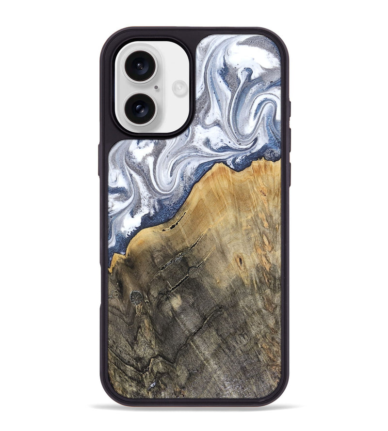 iPhone 16 Plus Wood Phone Case - Stevie (Blue, 816370)