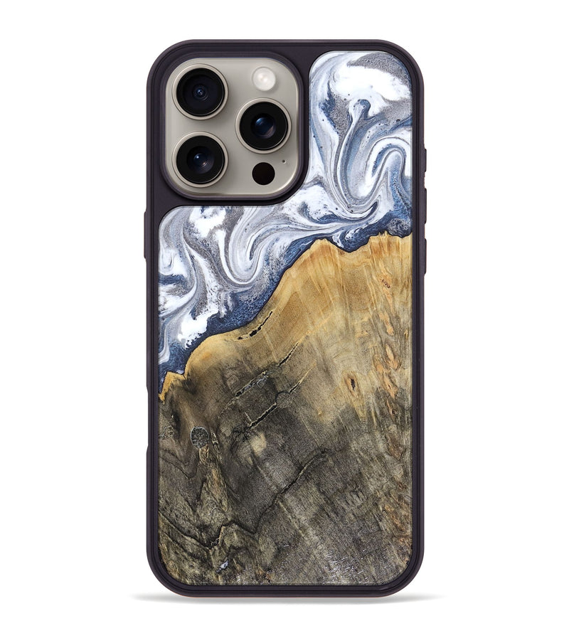 iPhone 16 Pro Max Wood Phone Case - Stevie (Blue, 816370)