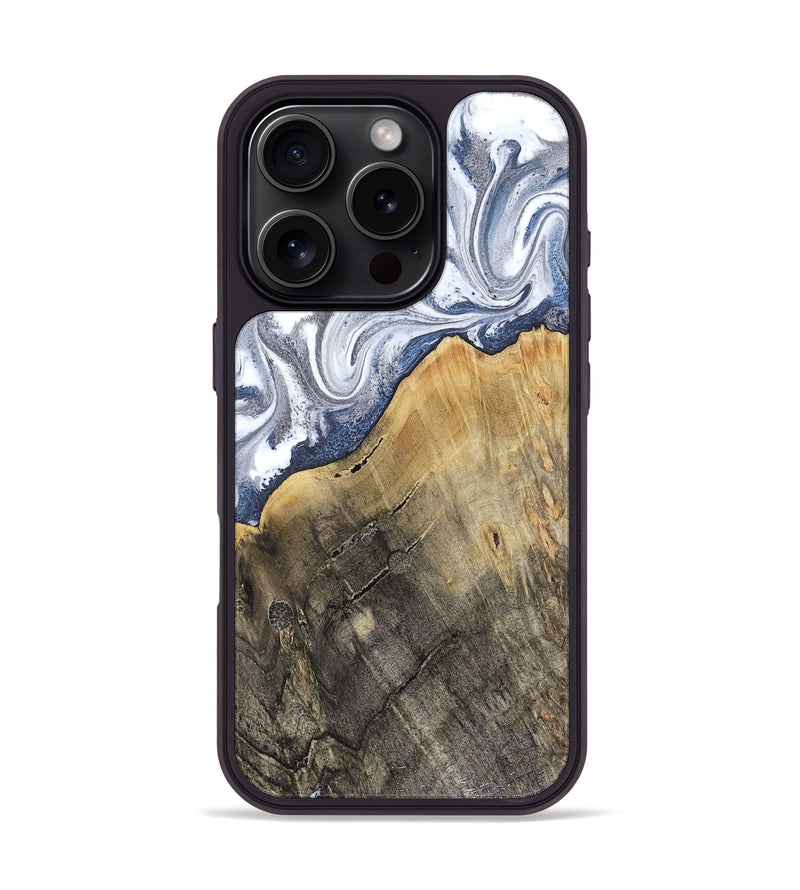 iPhone 16 Pro Wood Phone Case - Stevie (Blue, 816370)
