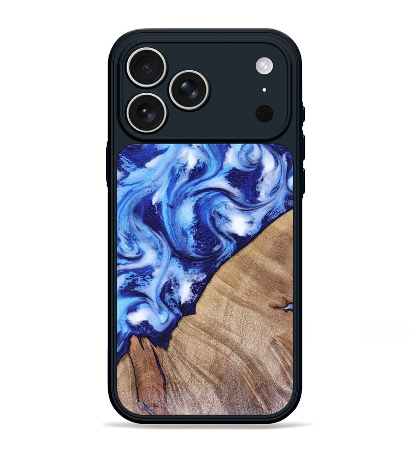 iPhone 17 Pro Max Wood Phone Case - Azaria (Blue, 816371)