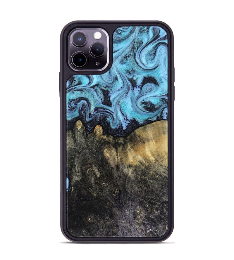 iPhone 11 Pro Max Wood Phone Case - Jacque (Blue, 816372)