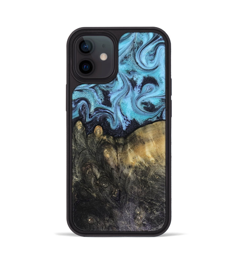 iPhone 12 Wood Phone Case - Jacque (Blue, 816372)