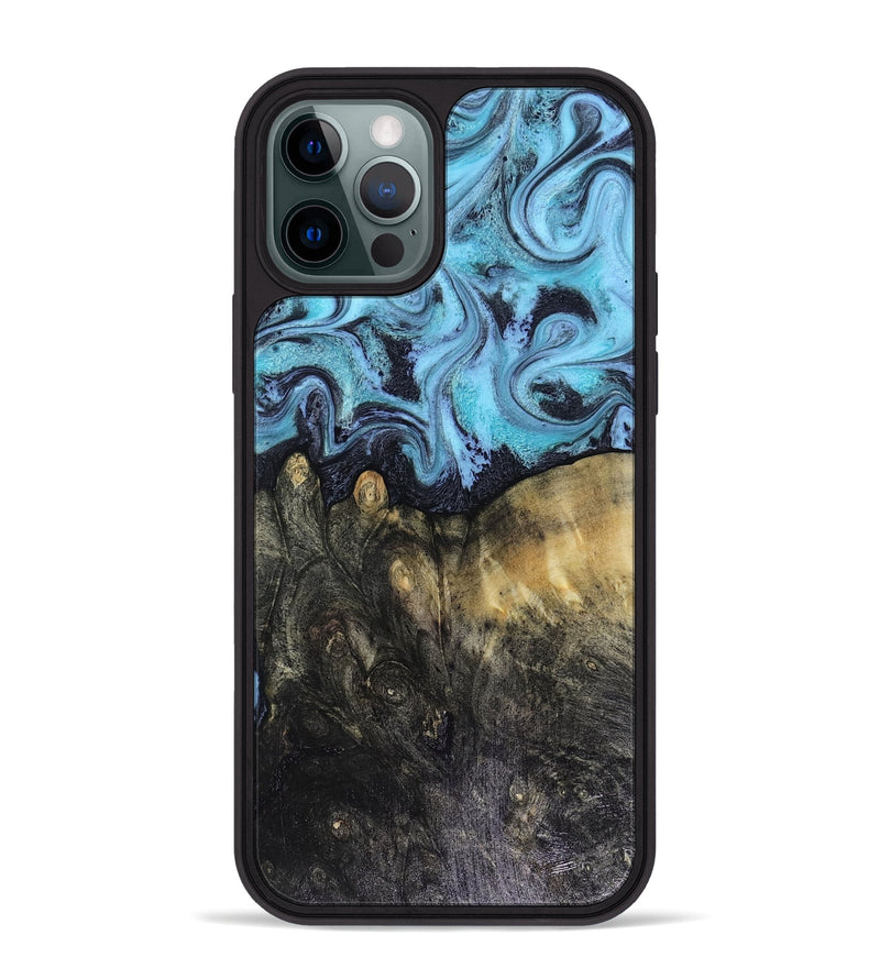 iPhone 12 Pro Max Wood Phone Case - Jacque (Blue, 816372)