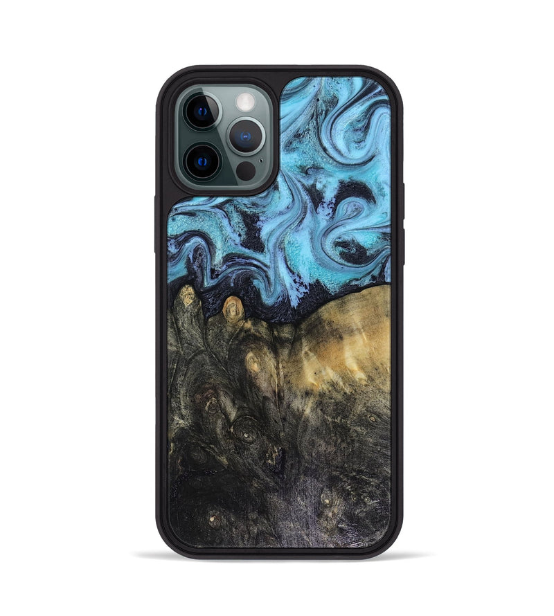 iPhone 12 Pro Wood Phone Case - Jacque (Blue, 816372)