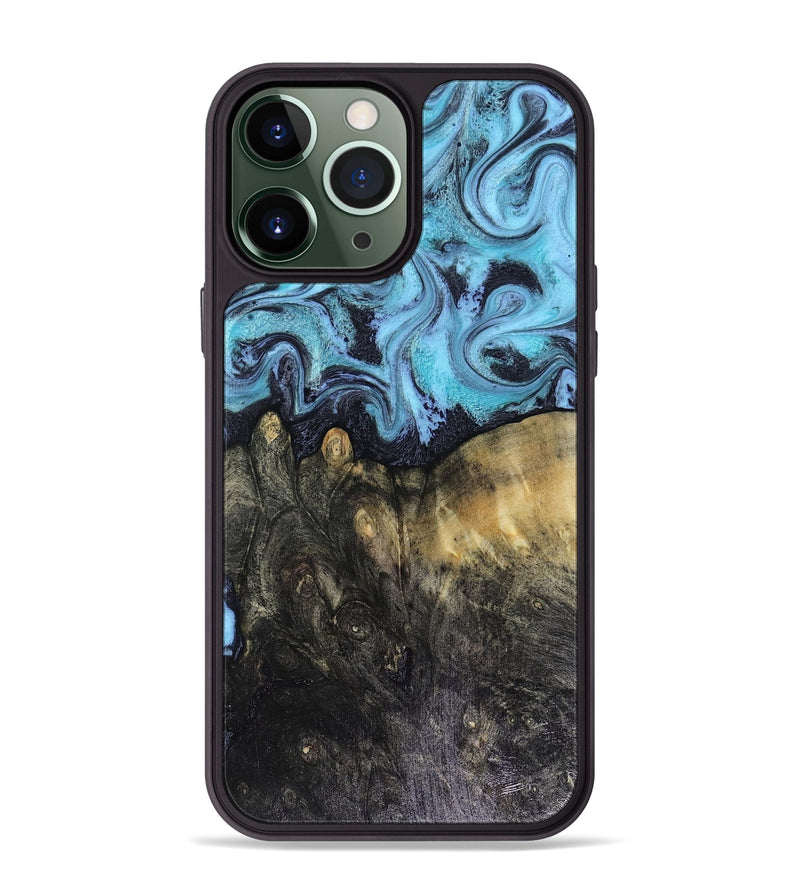 iPhone 13 Pro Max Wood Phone Case - Jacque (Blue, 816372)