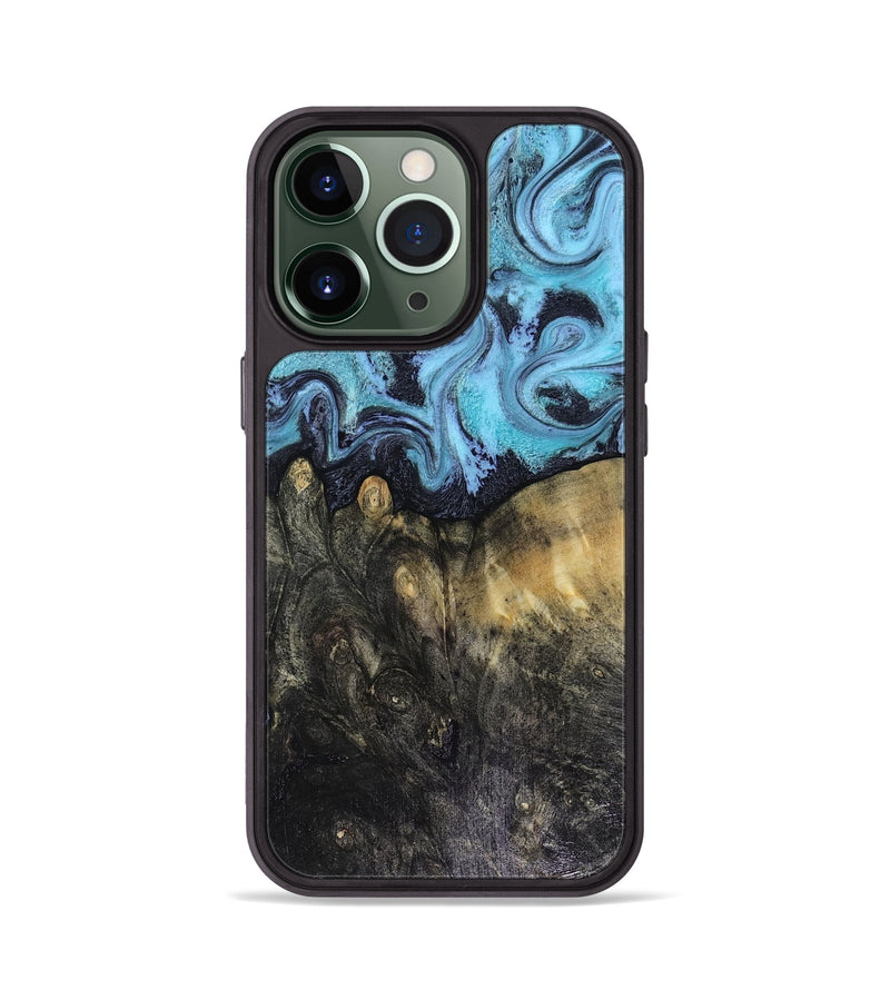 iPhone 13 Pro Wood Phone Case - Jacque (Blue, 816372)