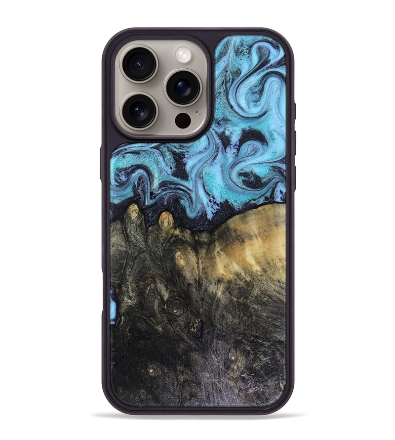 iPhone 16 Pro Max Wood Phone Case - Jacque (Blue, 816372)