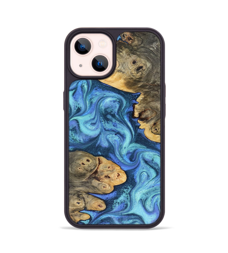 iPhone 14 Wood Phone Case - Nallely (Blue, 816374)