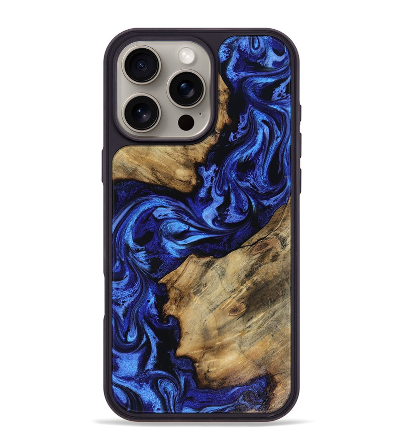 iPhone 16 Pro Max Wood Phone Case - Raquel (Blue, 816376)
